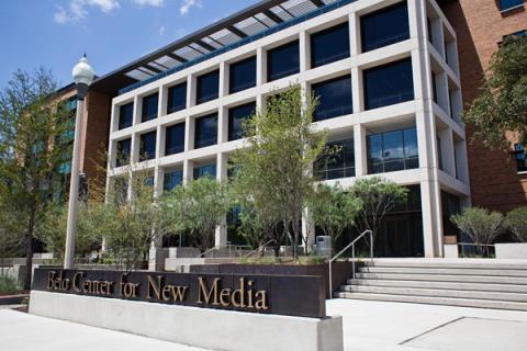 Photo of G. B. Dealey Center for New Media (DMC) exterior