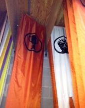 College banners in white and orange