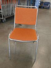 Padded non-folding orange chair