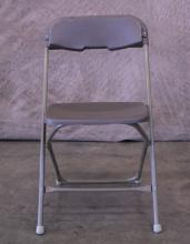 Plastic gray folding chair
