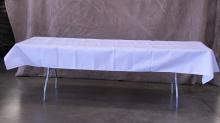 Table, 6ft with ruffled cloth skirting