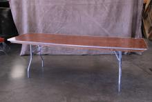 Table, 8ft wood with metal frame