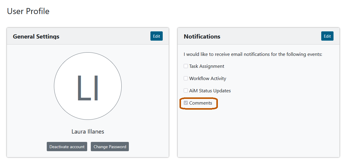 Screenshot of UT Works User Profile