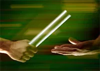 Passing the baton metaphor graphic