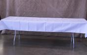 Table, 6ft with ruffled cloth skirting