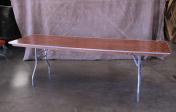 Table, 8ft wood with metal frame