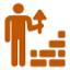 generic person with trowel and brick wall icon